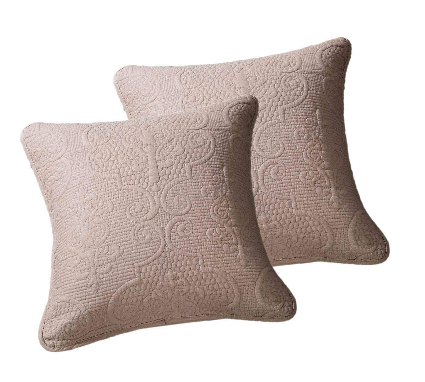 "Sandy Beige Taupe Square Throw Pillow Covers, 18"" x 18"""