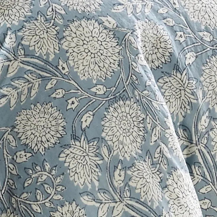 Adare Coastal Floral Duvet Cover Set - Blue