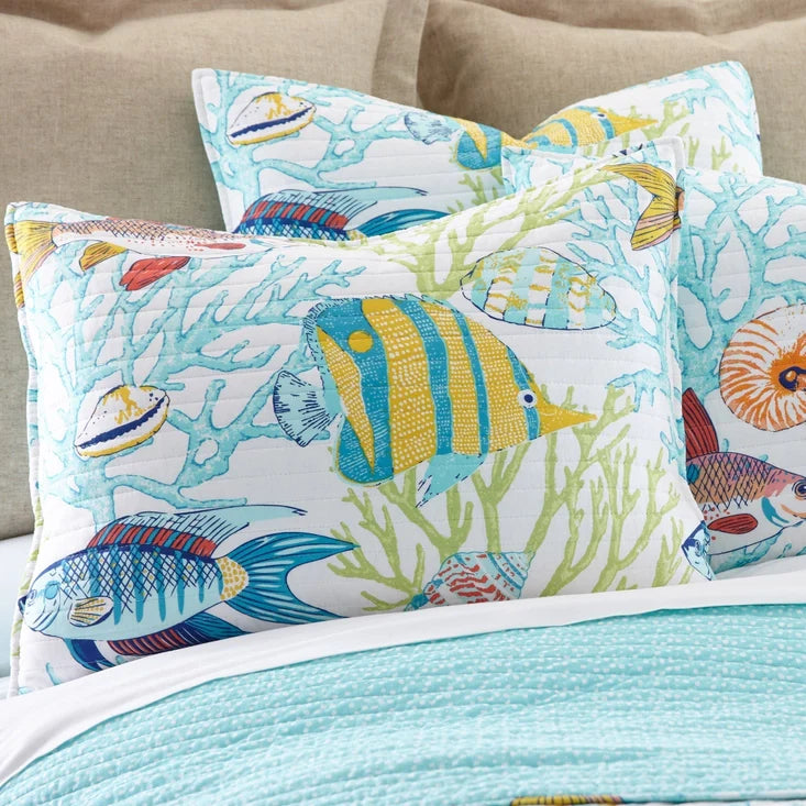 Beachwalk Cotton Quilt Set - Fish Themed Quilts