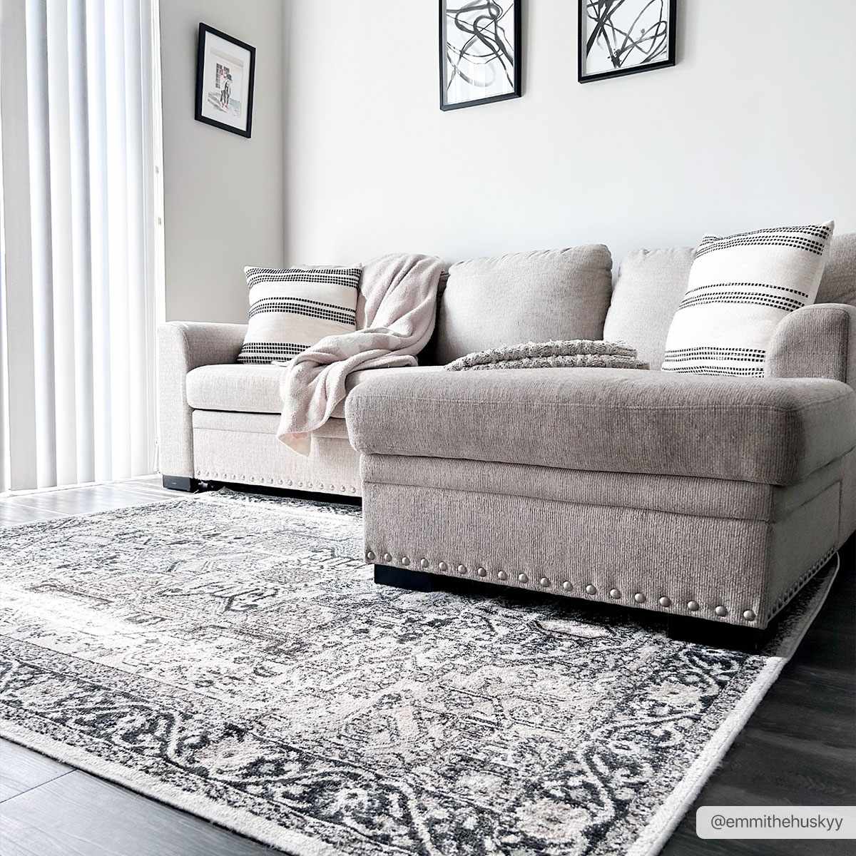 Cabacungan Washable Rug - Easy Clean by Hauteloom used as a bathroom runner. Ideal for moisture-prone areas with classic style.