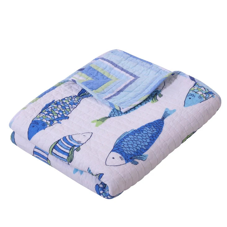 Catalina Quilted Throw Blanket - Nautical Themed Throw Blankets