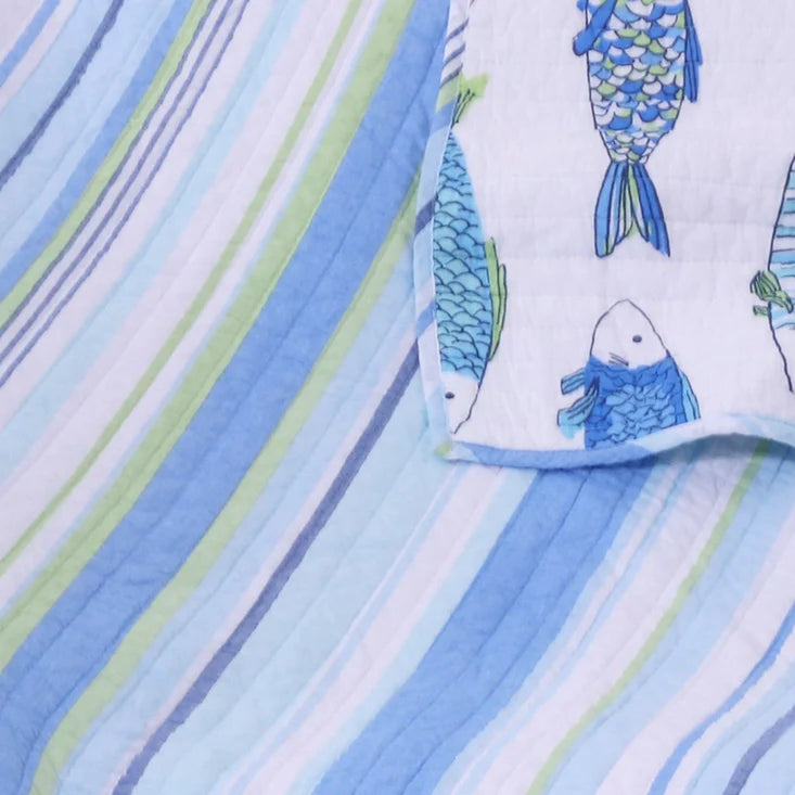 Catalina Quilted Throw Blanket - Nautical Themed Throw Blankets