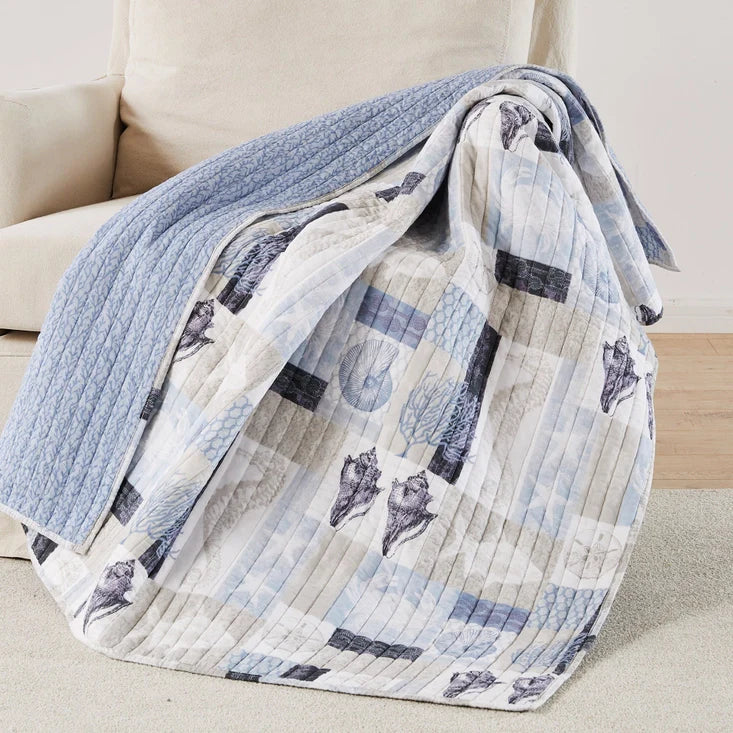 Cerralve Quilted Throw Blanket - Coastal Themed Throw Blankets