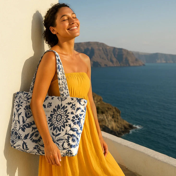 Coastal Tote Bag - Clara Blue