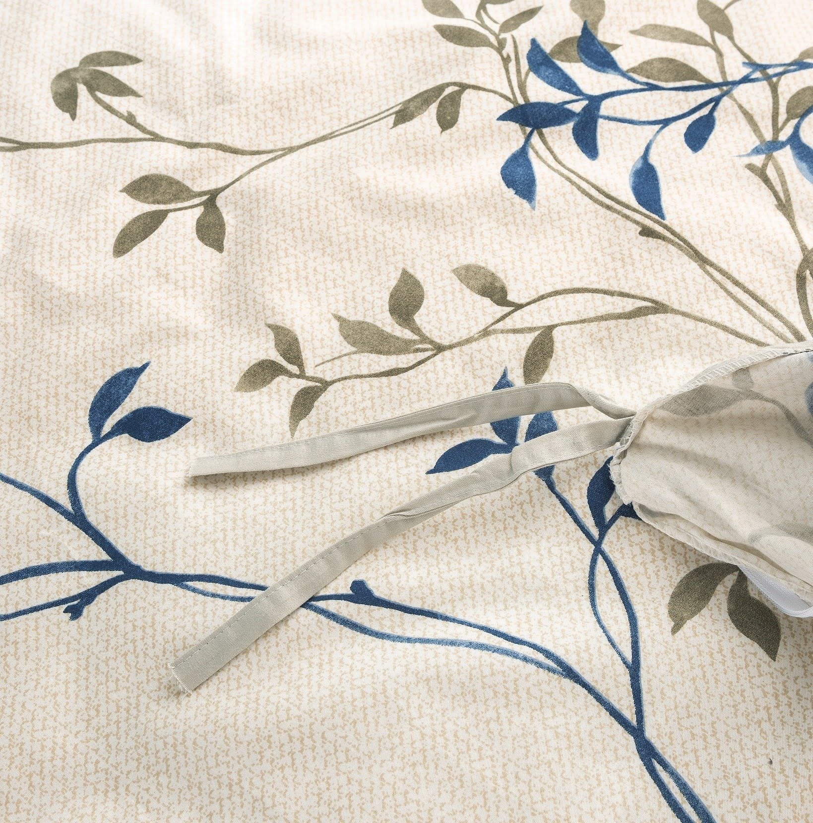 Poplin Cotton Elegant Leaf Vine Cream Beige Duvet Cover