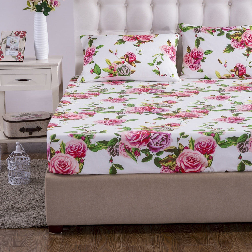 Bedding Bed in a Bag Bundle Set - Romantic Roses Lovely Blooming Floral Bedding Set