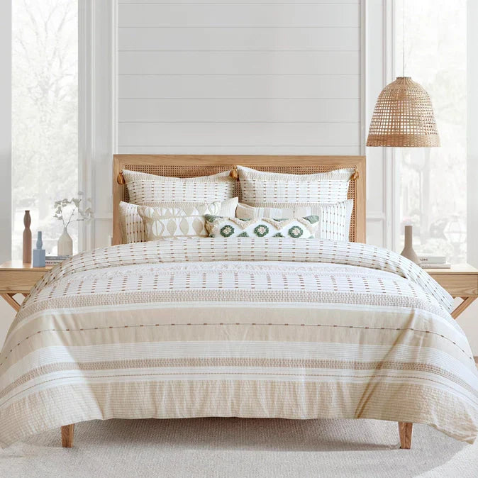 Pickford 100% Cotton Duvet Cover Set - Coastal Bedding Sets - Beige