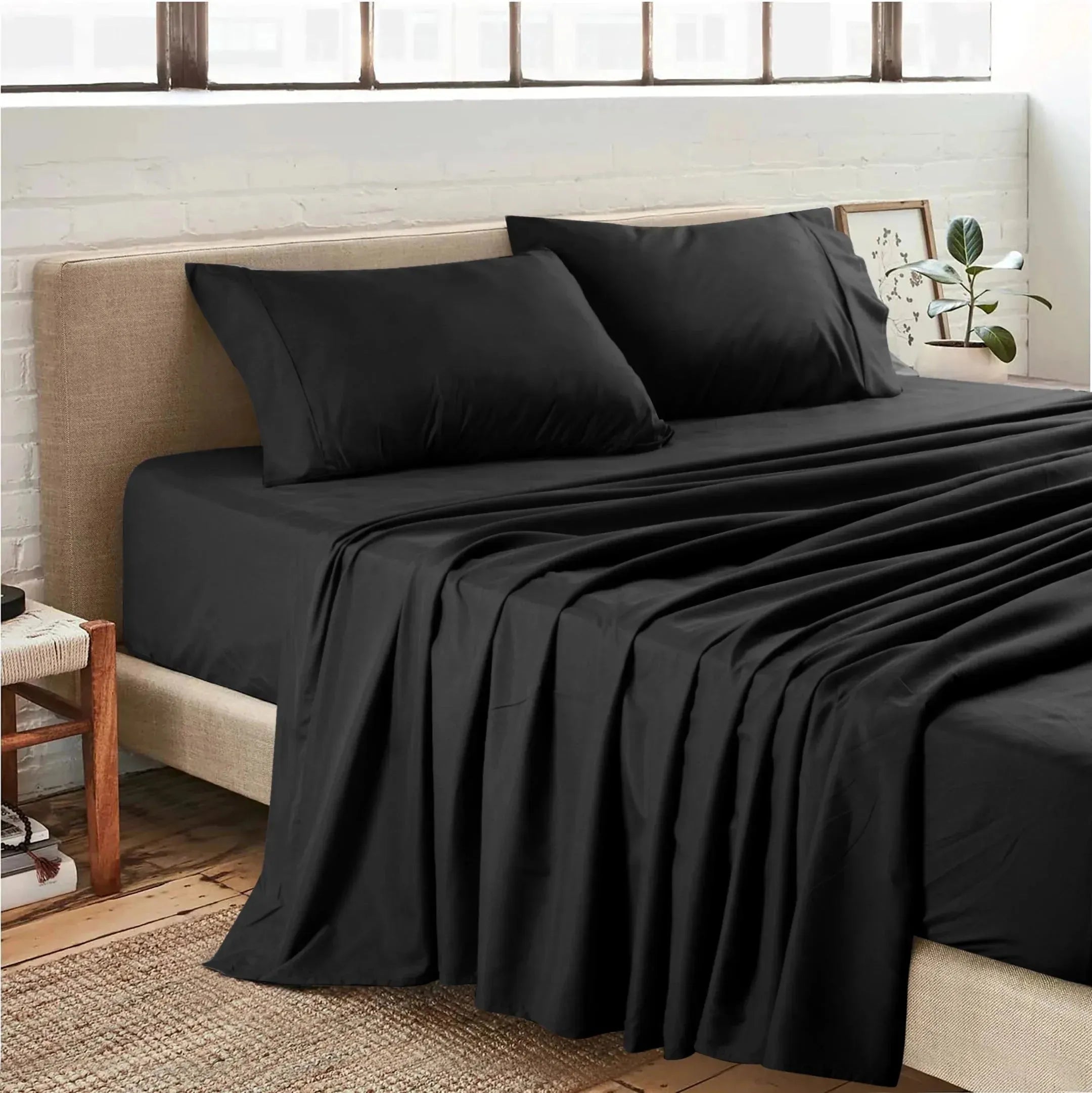 Plain Microfiber Sheet Set in Solid Colors by Rifz Textiles Inc