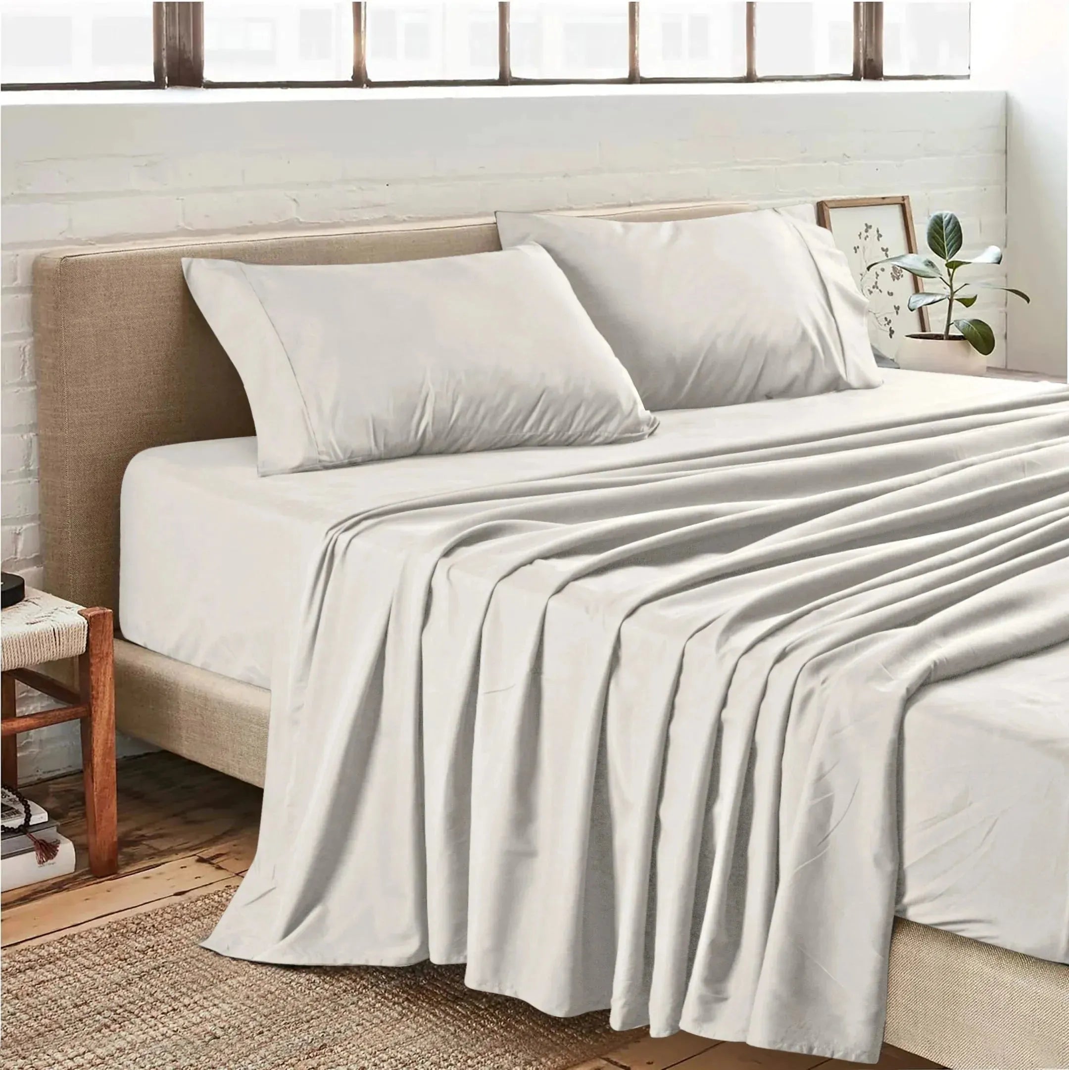 Plain Microfiber Sheet Set in Solid Colors by Rifz Textiles Inc