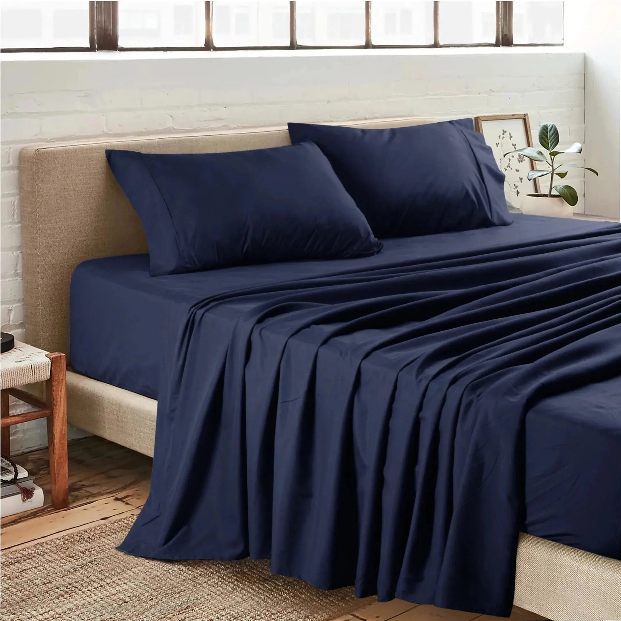 Plain Microfiber Sheet Set in Solid Colors by Rifz Textiles Inc