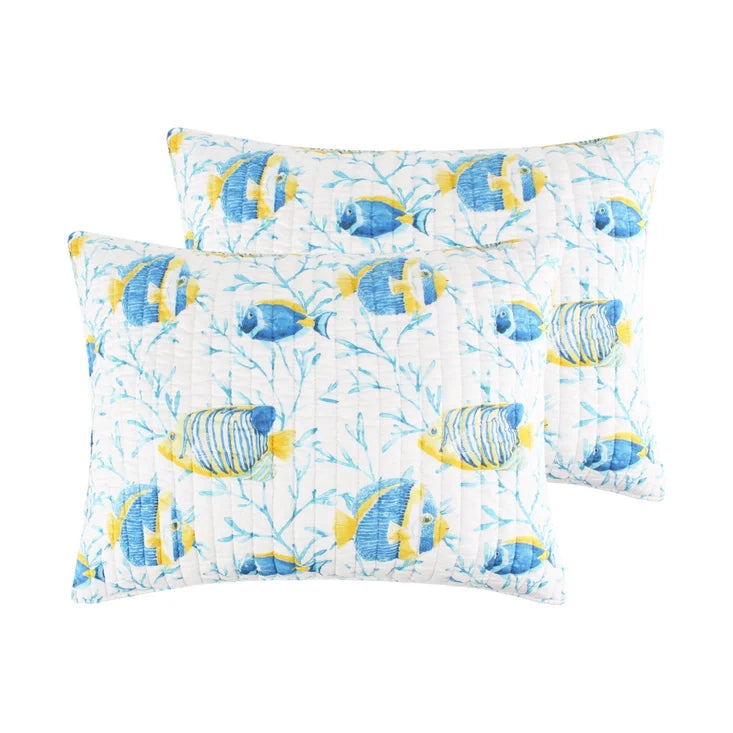 Tropical Sea Cotton Quilt Set - Fish Themed Quilts