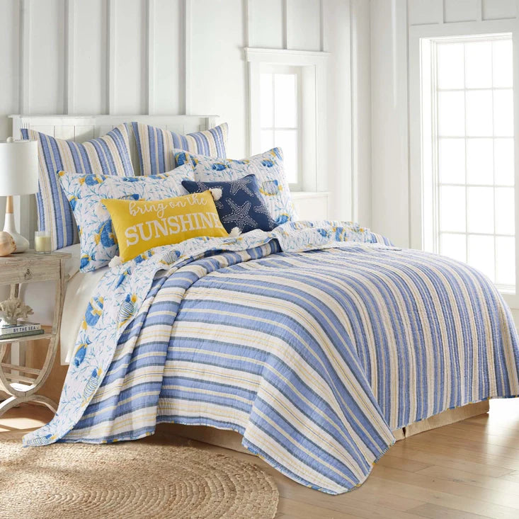 Tropical Sea Cotton Quilt Set - Fish Themed Quilts