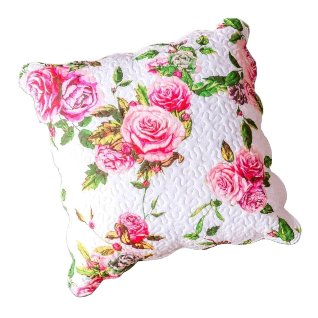 "DaDa Bedding Romantic Roses Spring Floral Pink Euro Pillow Sham Cover, 26"" x 26"" (JHW879) by DaDa Bedding Collection"