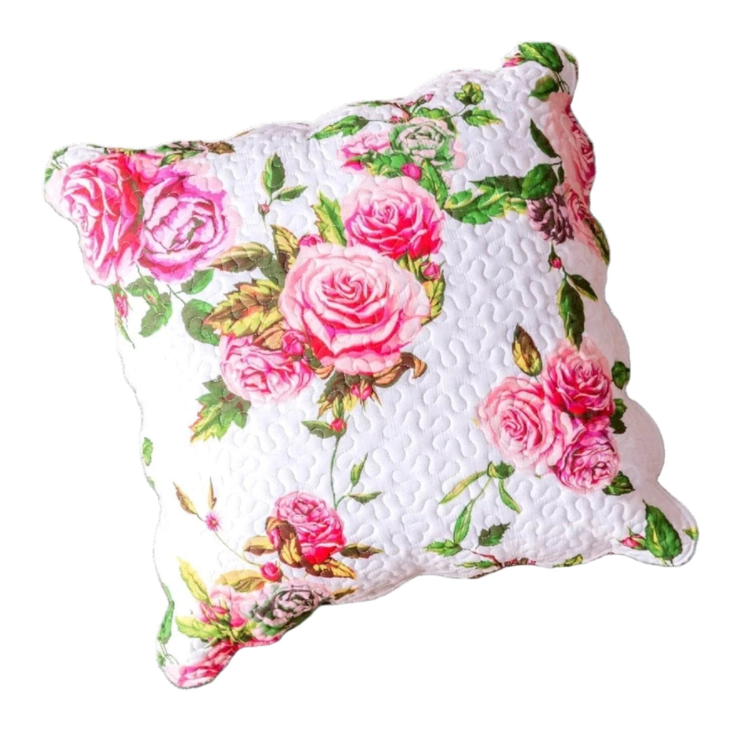 "DaDa Bedding Romantic Roses Spring Floral Pink Euro Pillow Sham Cover, 26"" x 26"" (JHW879) by DaDa Bedding Collection"