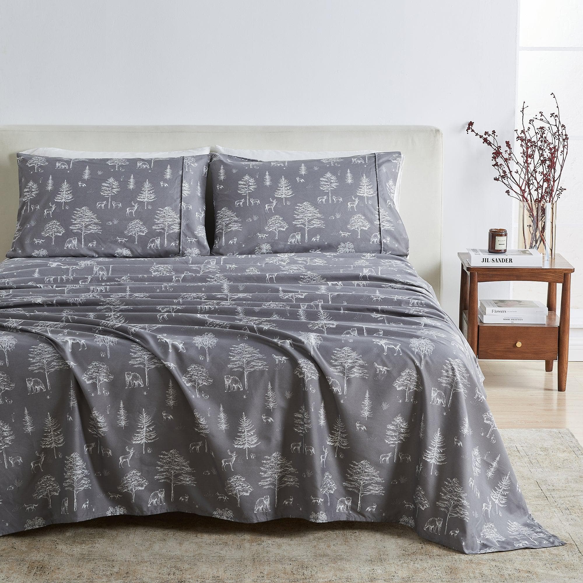 Lodge Microfiber Sheet - Mountain Ridge - Outdoor & Christmas Themed Bedding