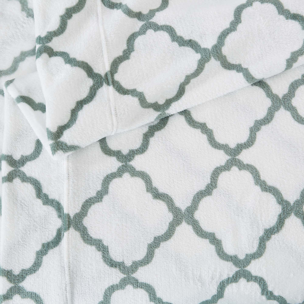 4-Piece Printed Plush Sheet - Velvet Luxe -  Coastal Holiday & Christmas Themed Bedding