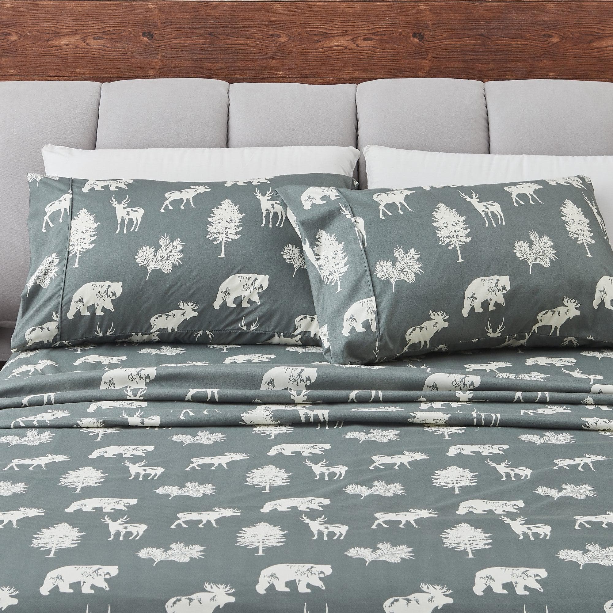 Lodge Microfiber Sheet - Mountain Ridge - Outdoor & Christmas Themed Bedding