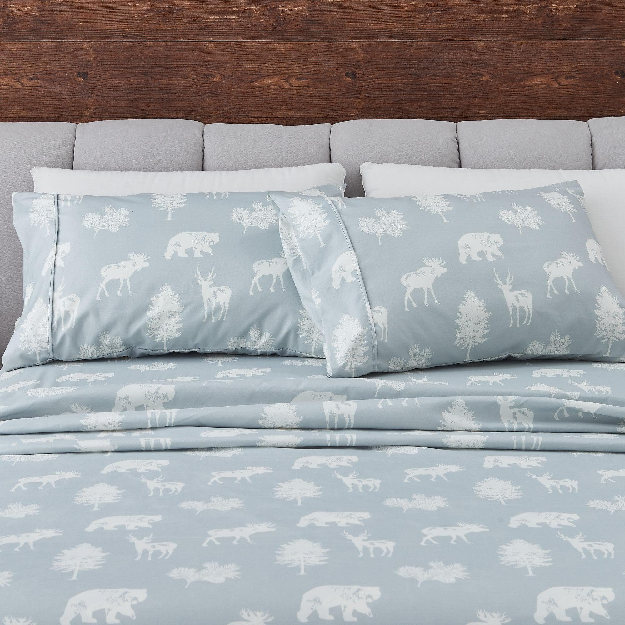Lodge Microfiber Sheet - Mountain Ridge - Outdoor & Christmas Themed Bedding