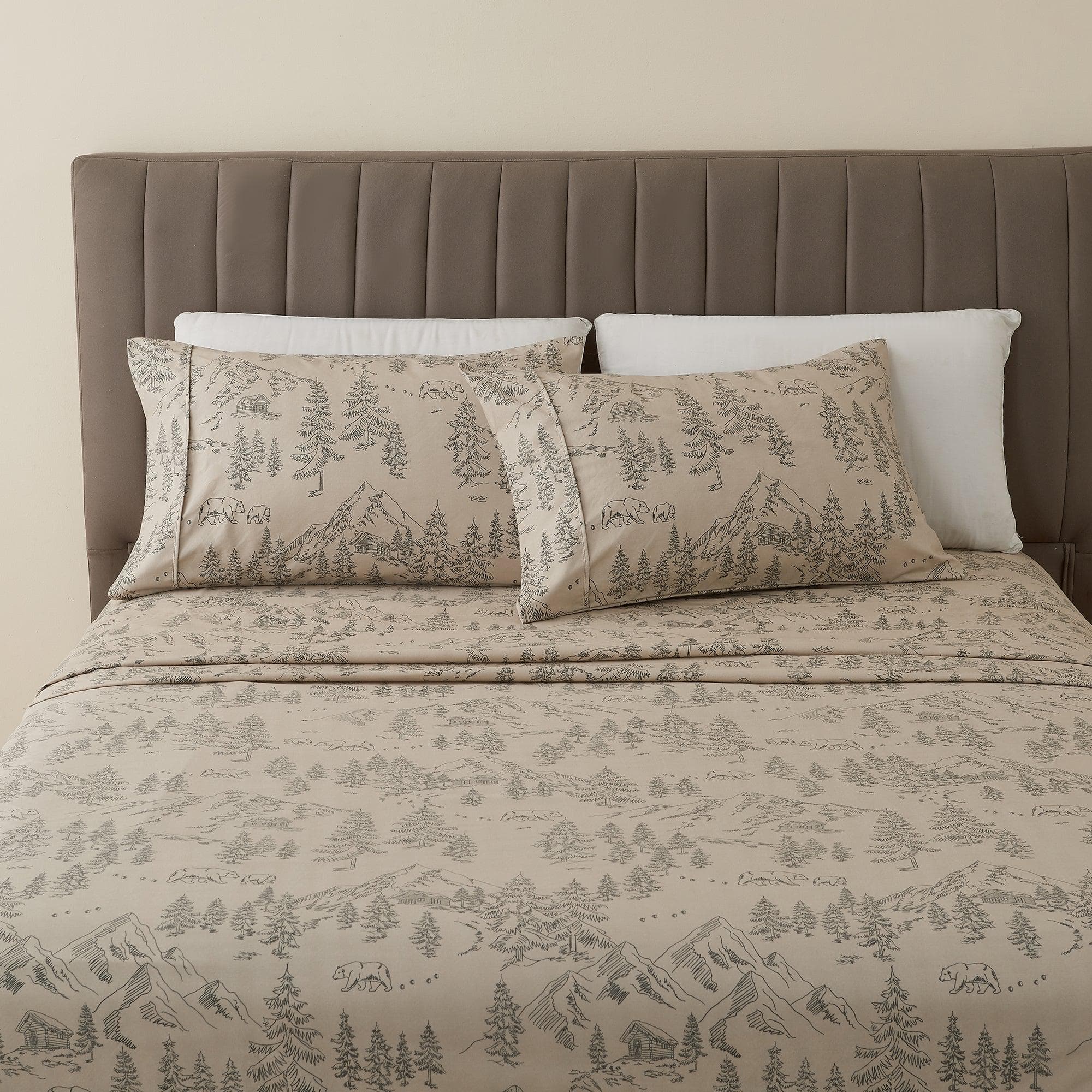 Lodge Microfiber Sheet - Mountain Ridge - Outdoor & Christmas Themed Bedding