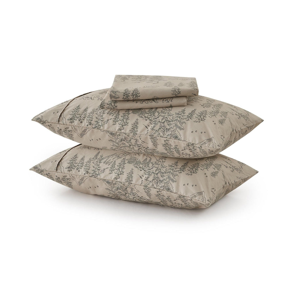 Lodge Microfiber Sheet - Mountain Ridge - Outdoor & Christmas Themed Bedding