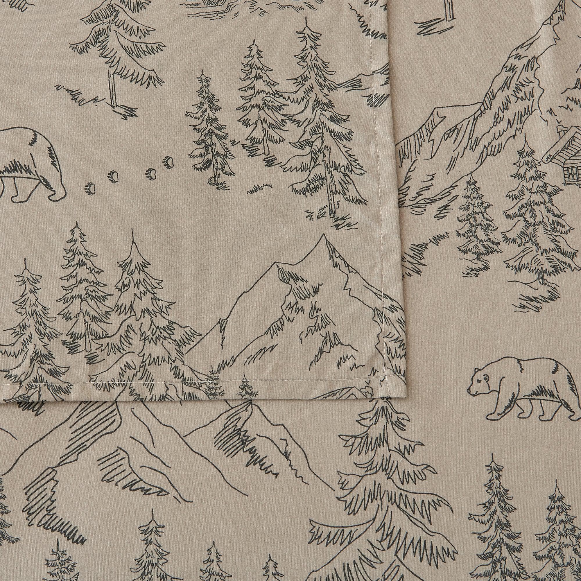 Lodge Microfiber Sheet - Mountain Ridge - Outdoor & Christmas Themed Bedding