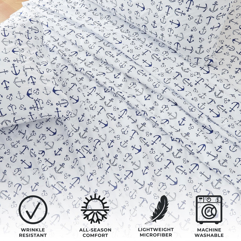 Coastal Microfiber Sheet Sets - Newport - Coastal Bedding