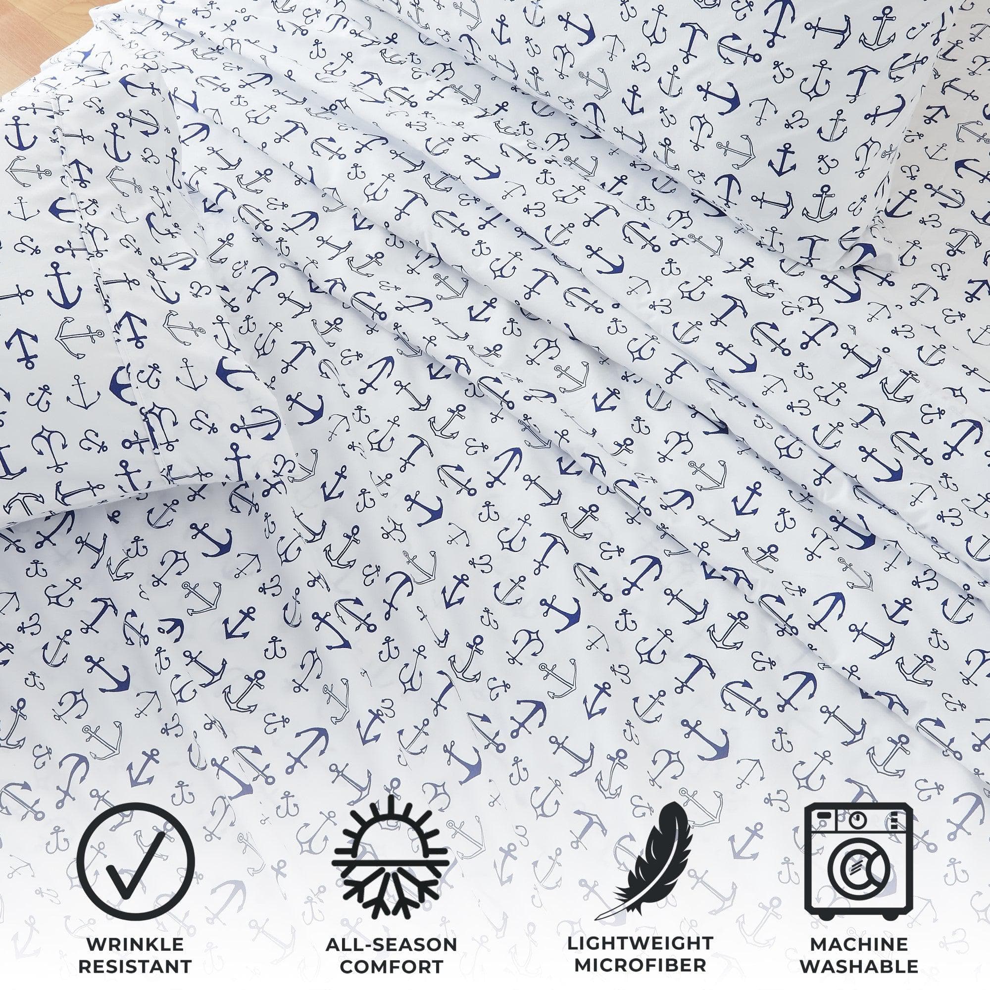 Coastal Microfiber Sheet Sets - Newport - Coastal Bedding