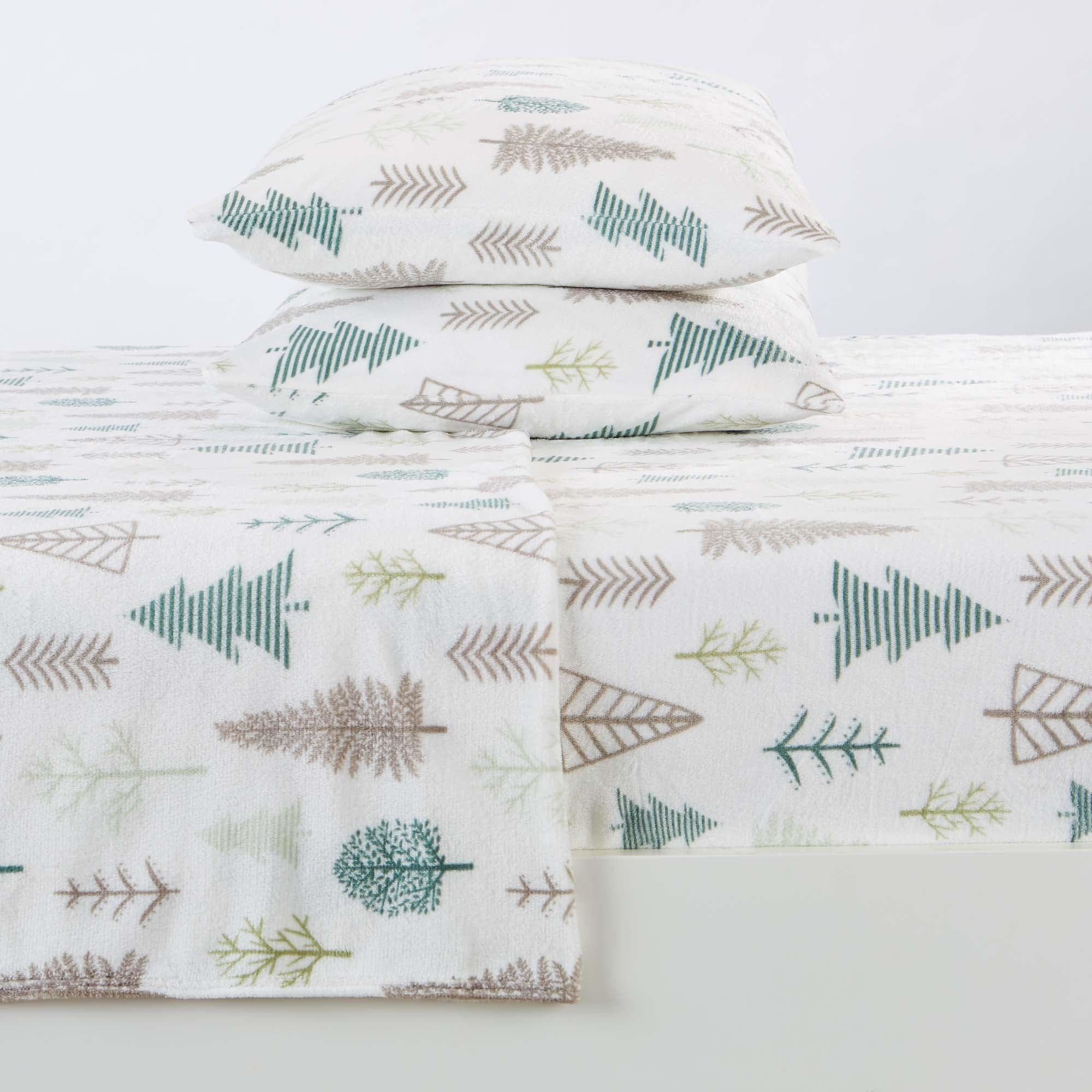 Velvet Luxe Printed Plush Sheet - Winter & Christmas Themed Bedding
