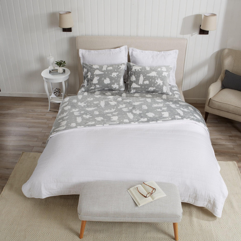 Velvet Luxe Printed Plush Sheet - Winter & Christmas Themed Bedding