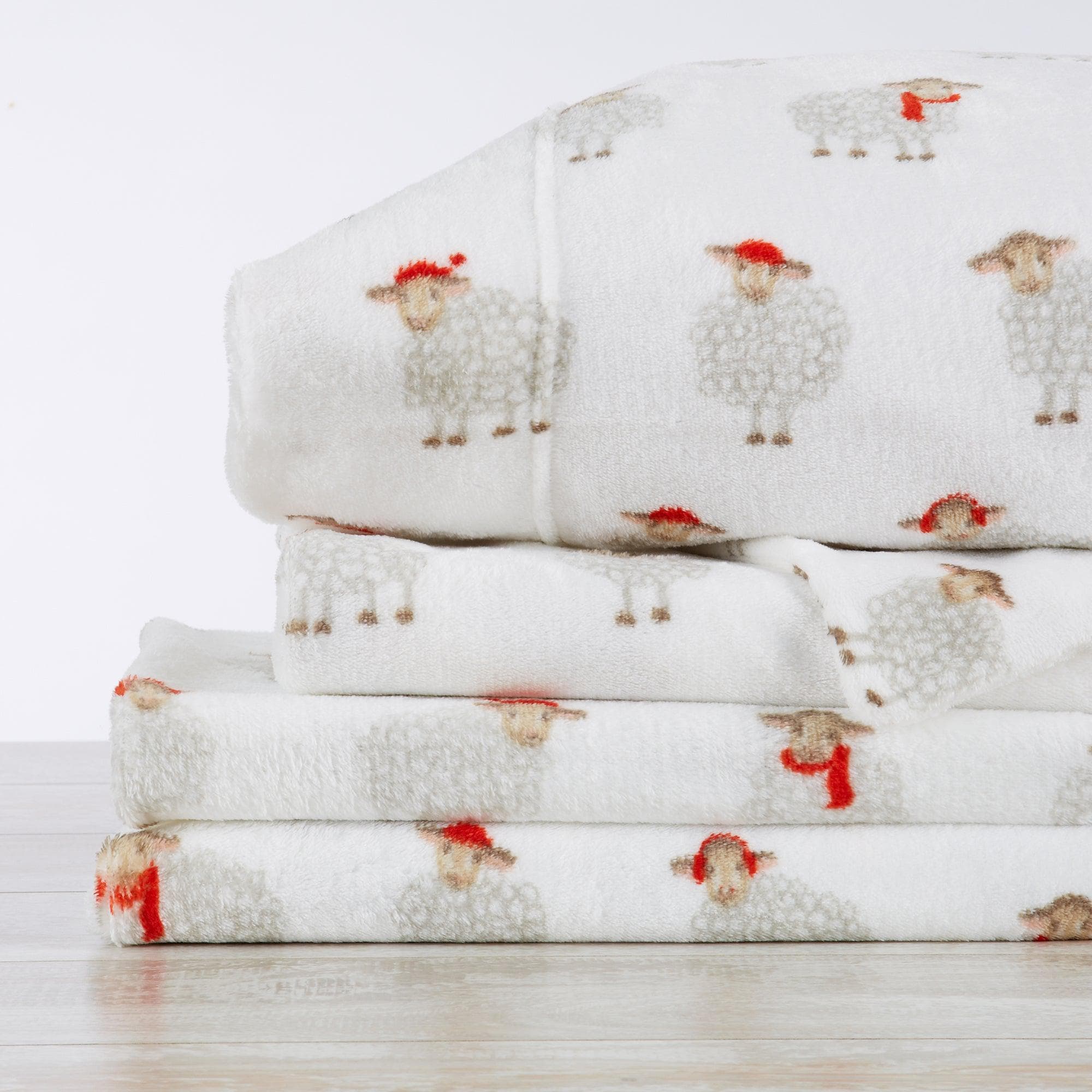 Velvet Luxe Printed Plush Sheet - Winter & Christmas Themed Bedding