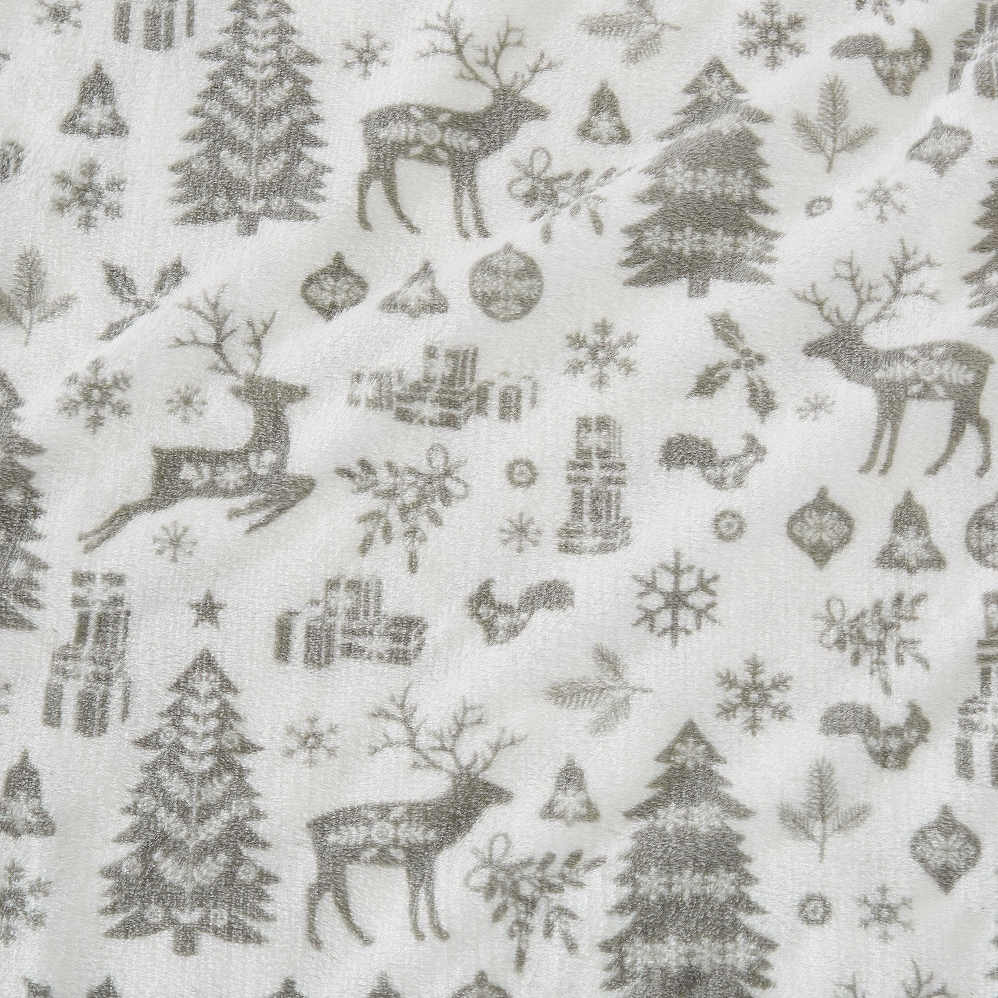 Velvet Luxe Printed Plush Sheet - Winter & Christmas Themed Bedding