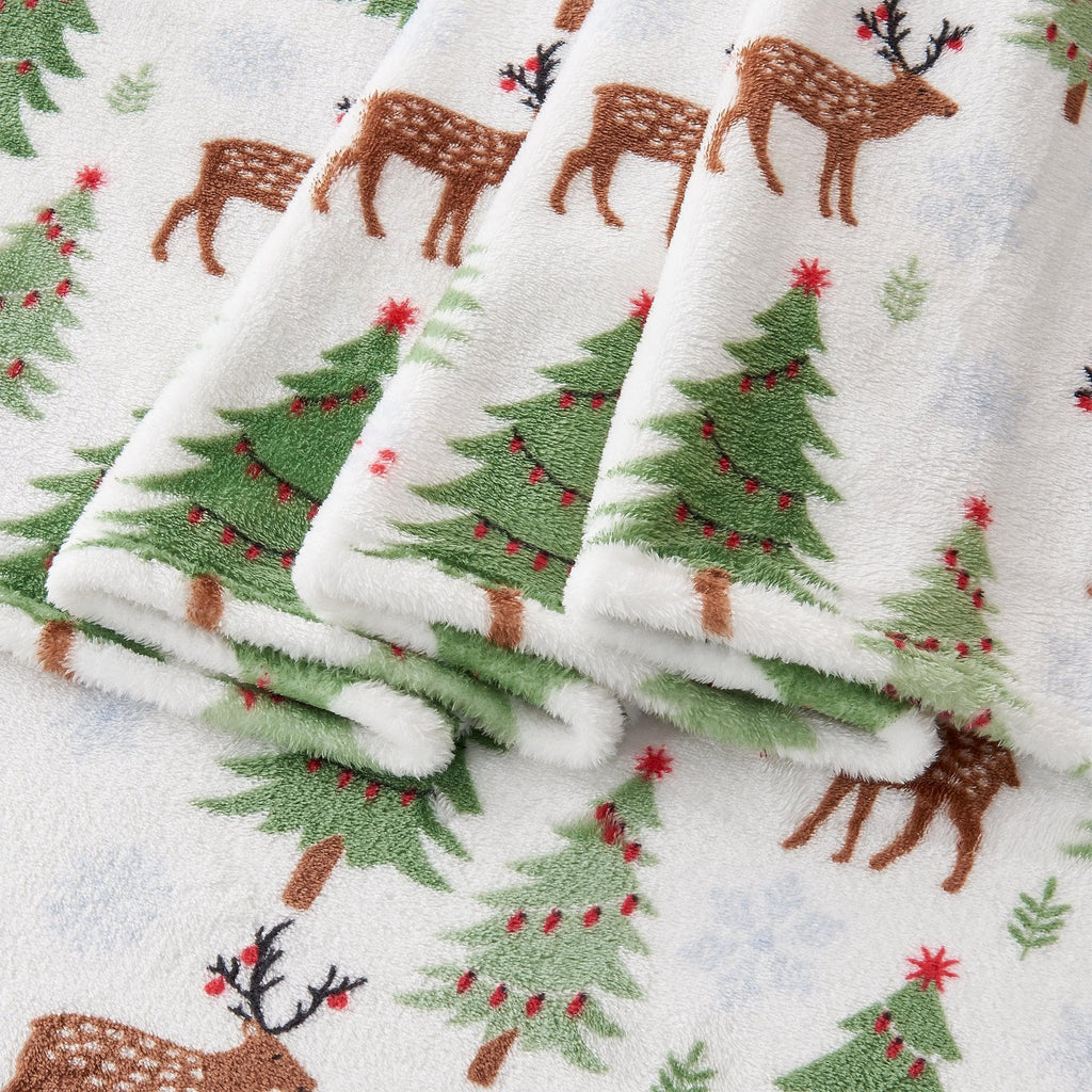 Velvet Luxe Printed Plush Sheet - Winter & Christmas Themed Bedding